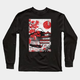 Japan Boat Temple Long Sleeve T-Shirt